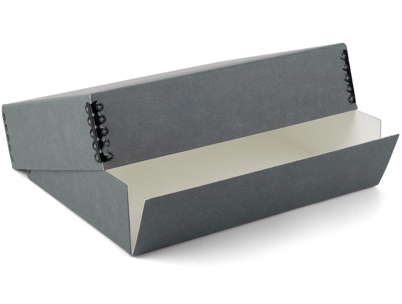 Lineco Museum Archival Storage Box, 17.75x22.75x3 in. Drop Front Design. Acid-Free with Metal Edge. Organize Photos, Pictures, Prints, Documents, Crafts, DIY. Gray, 1 Pack - Image 1